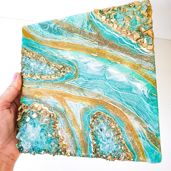 SOLD - Geode Wall Art/Decorative Piece - Picture 2 of 16
